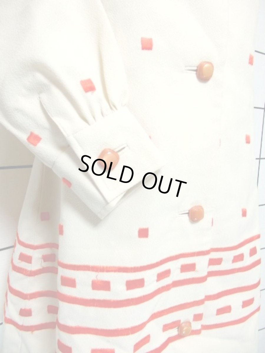 画像10: 刺繍 スクエア 70's 前開き レディース 長袖 昭和レトロ 国産古着 レトロワンピース【7294】 (10)