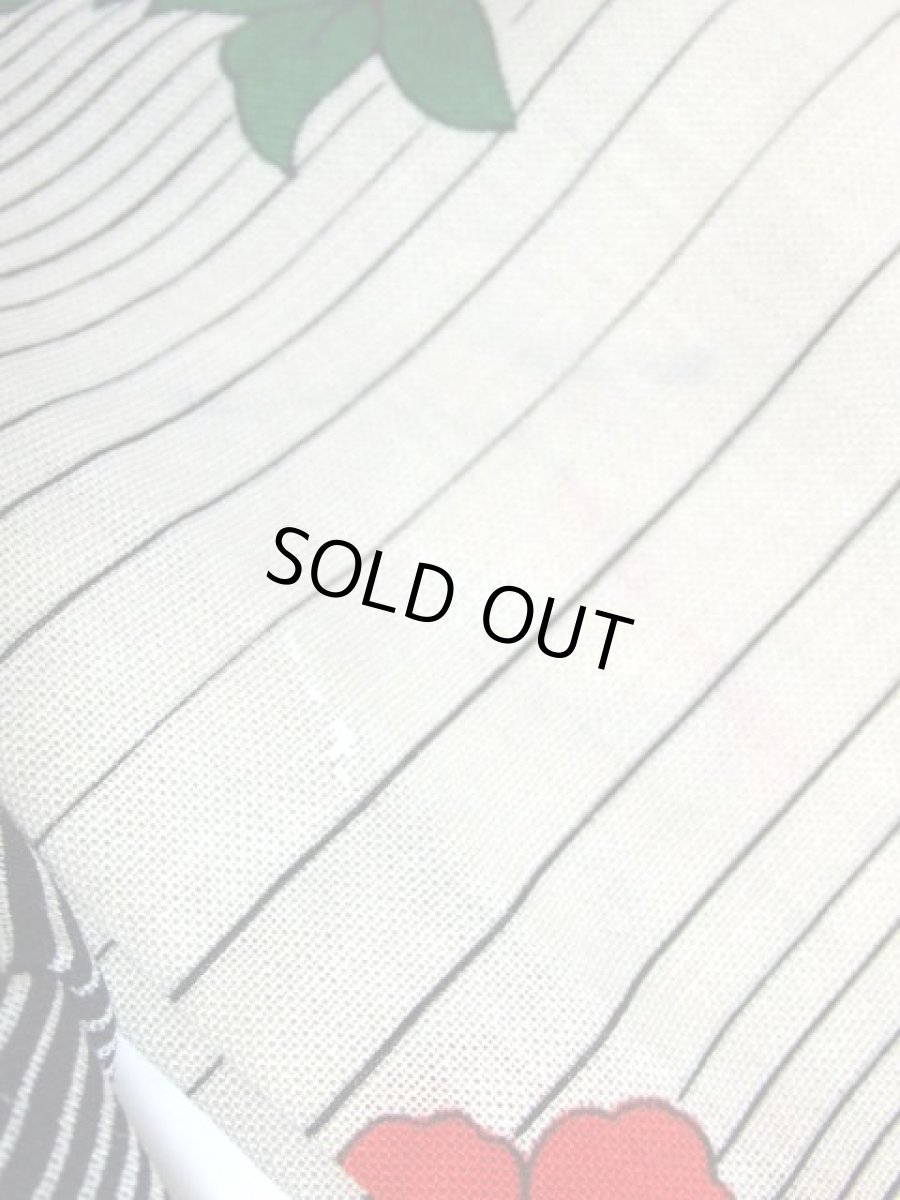 画像19: 薔薇柄 ボーダー 70's 長袖 昭和レトロ 国産古着 レトロワンピース【7304】 (19)