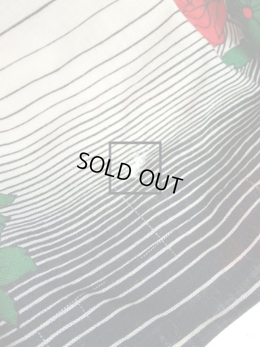 画像20: 薔薇柄 ボーダー 70's 長袖 昭和レトロ 国産古着 レトロワンピース【7304】 (20)