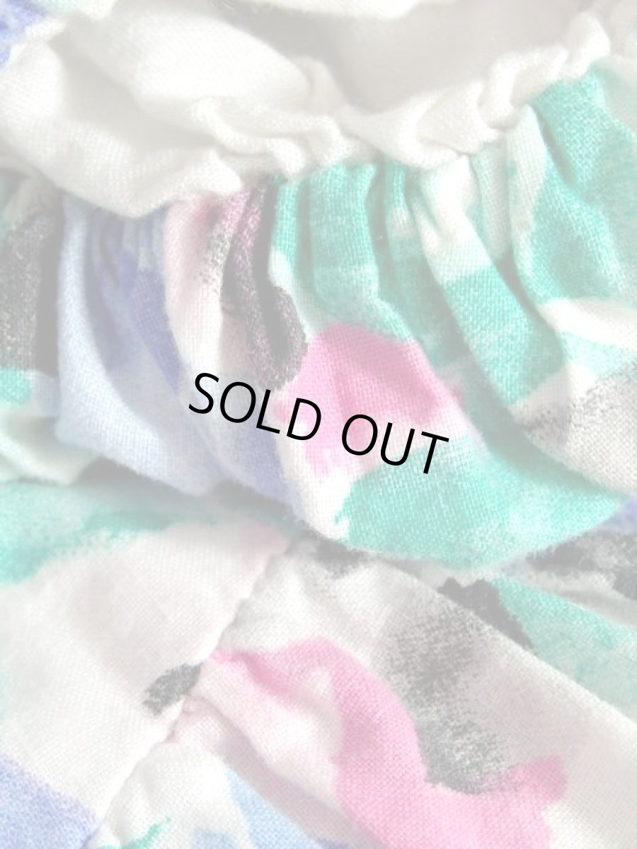 画像14: 花柄 レース装飾 美しいシルエット形成 クラシカル 半袖 レトロ ヨーロッパ古着 ヴィンテージドレス【7320】 (14)