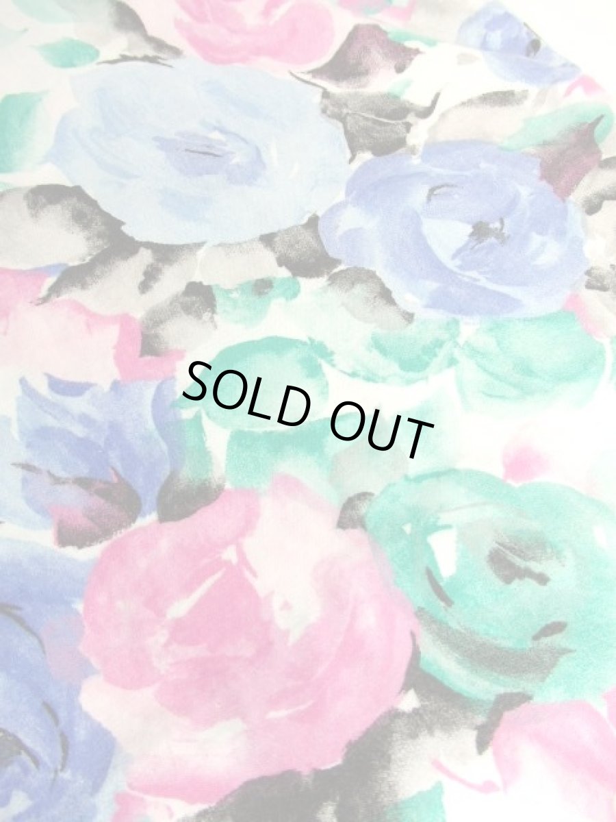 画像13: 花柄 レース装飾 美しいシルエット形成 クラシカル 半袖 レトロ ヨーロッパ古着 ヴィンテージドレス【7320】 (13)