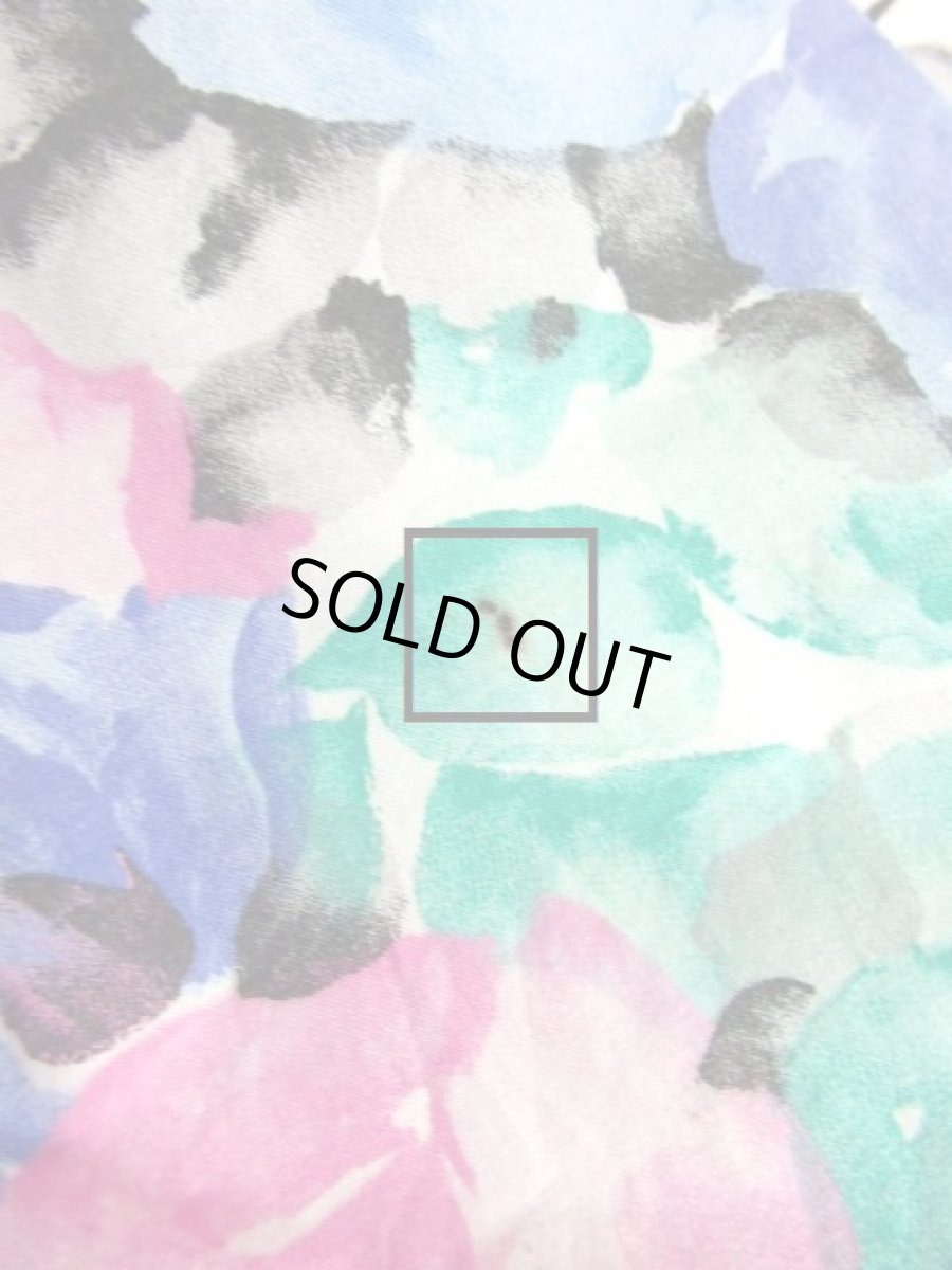 画像15: 花柄 レース装飾 美しいシルエット形成 クラシカル 半袖 レトロ ヨーロッパ古着 ヴィンテージドレス【7320】 (15)