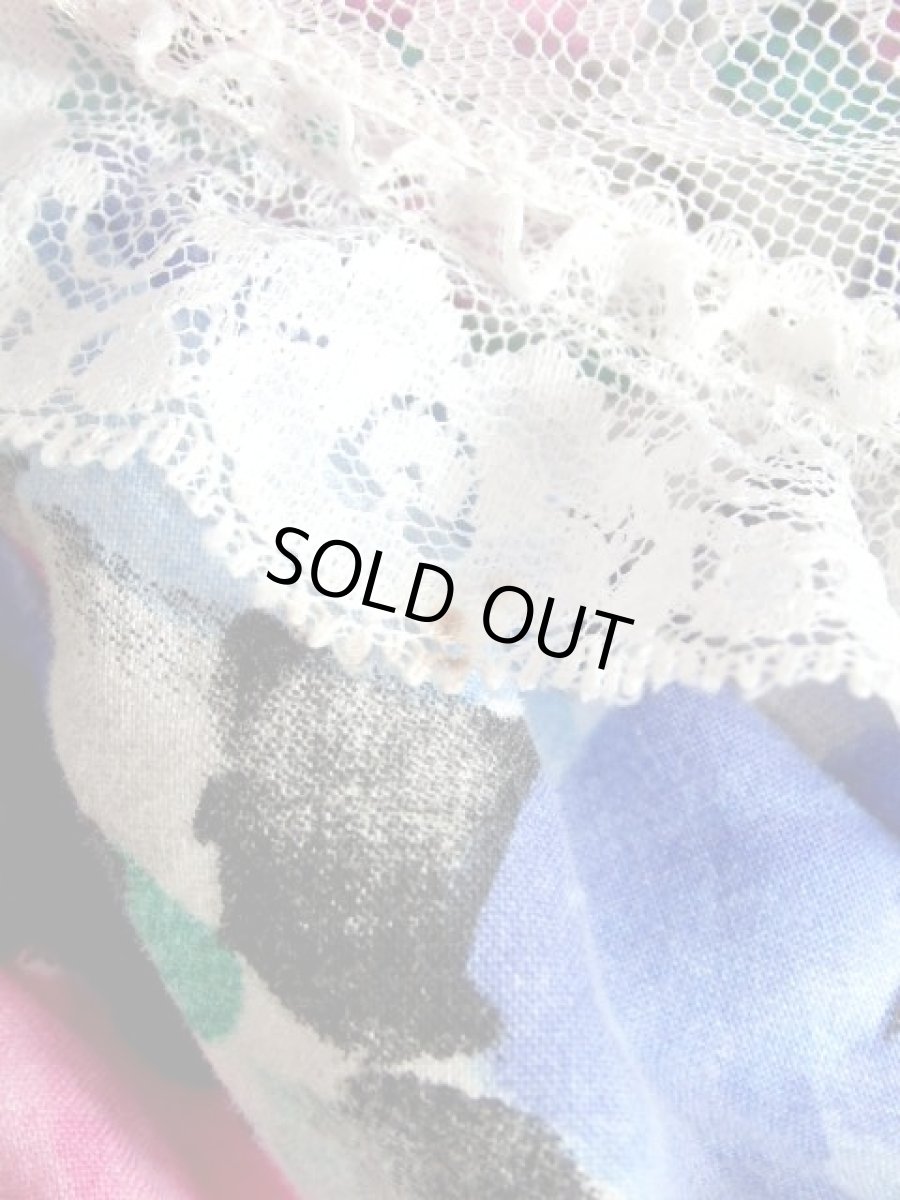 画像18: 花柄 レース装飾 美しいシルエット形成 クラシカル 半袖 レトロ ヨーロッパ古着 ヴィンテージドレス【7320】 (18)