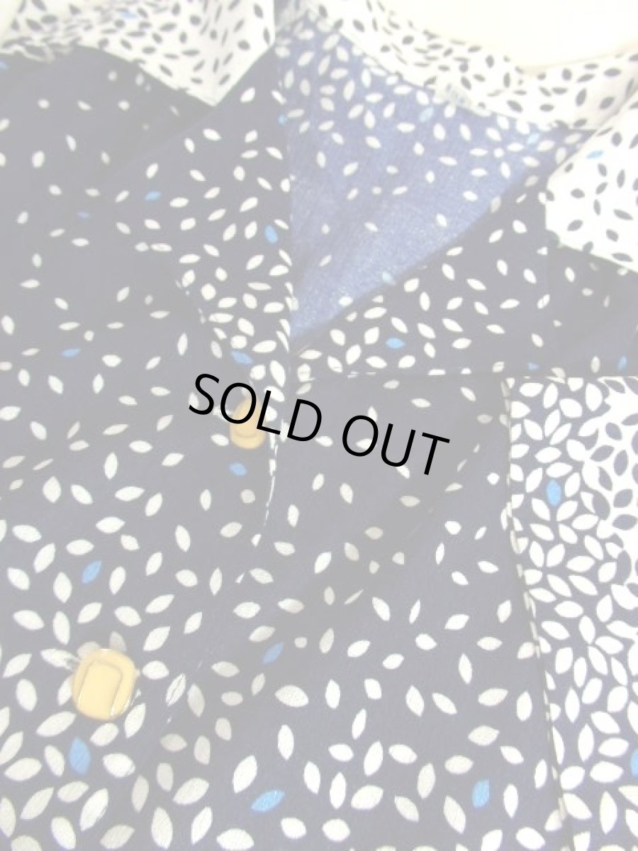 画像14: 70年代 ネイビー ホワイト 半袖 昭和レトロ 国産古着 レトロワンピース【7331】 (14)