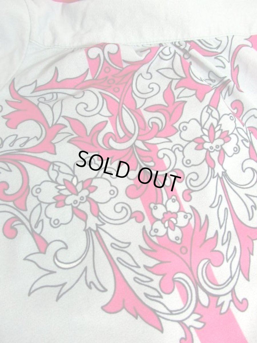 画像15: 70年代 ストライプ 花柄 グレー ピンク ヨーロッパ古着 ヴィンテージワンピース【7341】 (15)