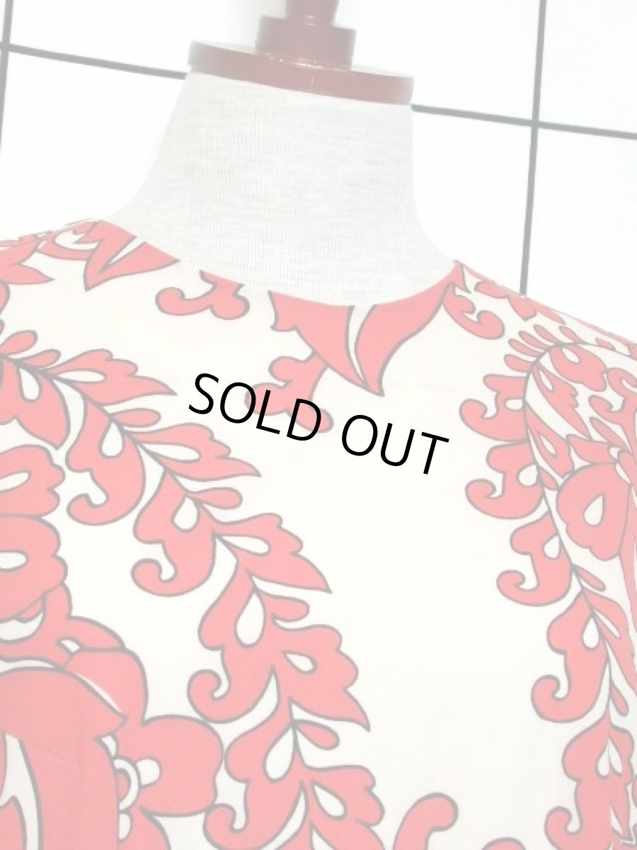 画像3: 70's レトロポップ 花柄モチーフ ヴィンテージ フレア袖 レディース 昭和レトロ 国産古着 レトロワンピース【7342】 (3)