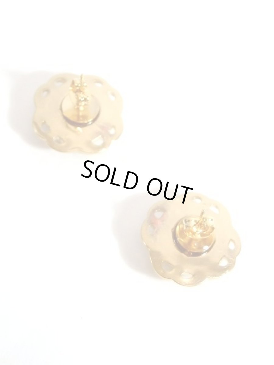 画像4: ハンドメイドアクセサリー ボタンピアス レトロヴィンテージパーツ 手作り【7383】SALE割引き対象外 (4)