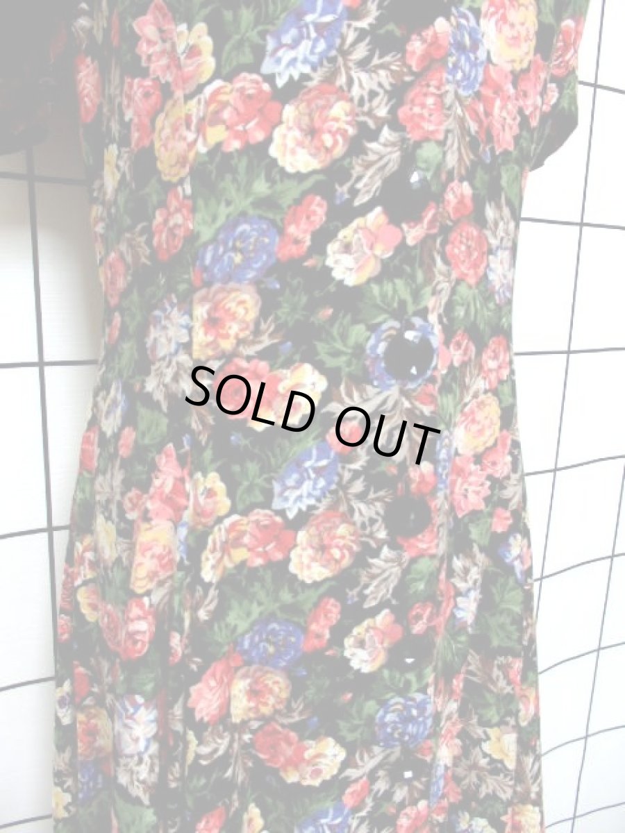 画像11: 花柄 前開き 半袖 レトロ ヨーロッパ古着 ヴィンテージワンピース【7388】 (11)