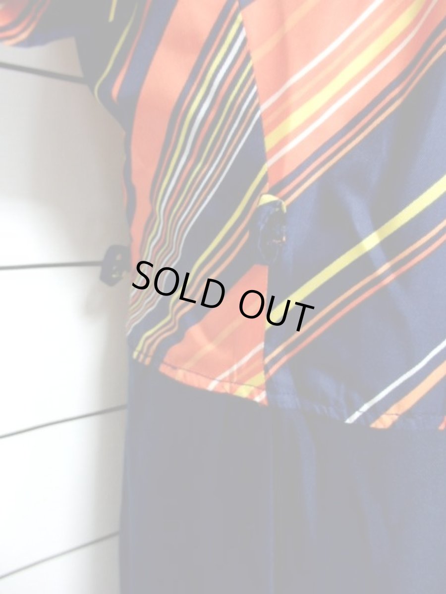 画像12: 斜めストライプ 60's ネイビー 切り替えし ヨーロッパ古着 ヴィンテージワンピース (12)