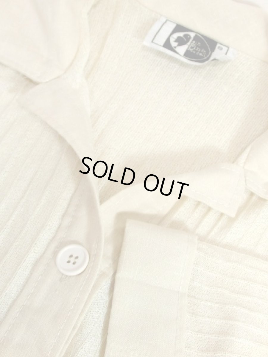 画像16: ニット切り替えし アイボリー 前開き 半袖 レトロ ヨーロッパ古着 ヴィンテージワンピース【7413】 (16)