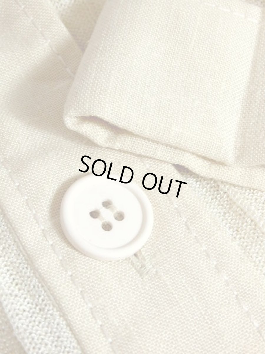 画像17: ニット切り替えし アイボリー 前開き 半袖 レトロ ヨーロッパ古着 ヴィンテージワンピース【7413】 (17)