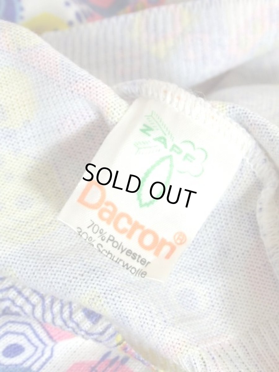 画像15: レトロポップ 幾何学調 ドット ヨーロッパ古着 半袖 シャツ ブラウス ヴィンテージトップス (15)