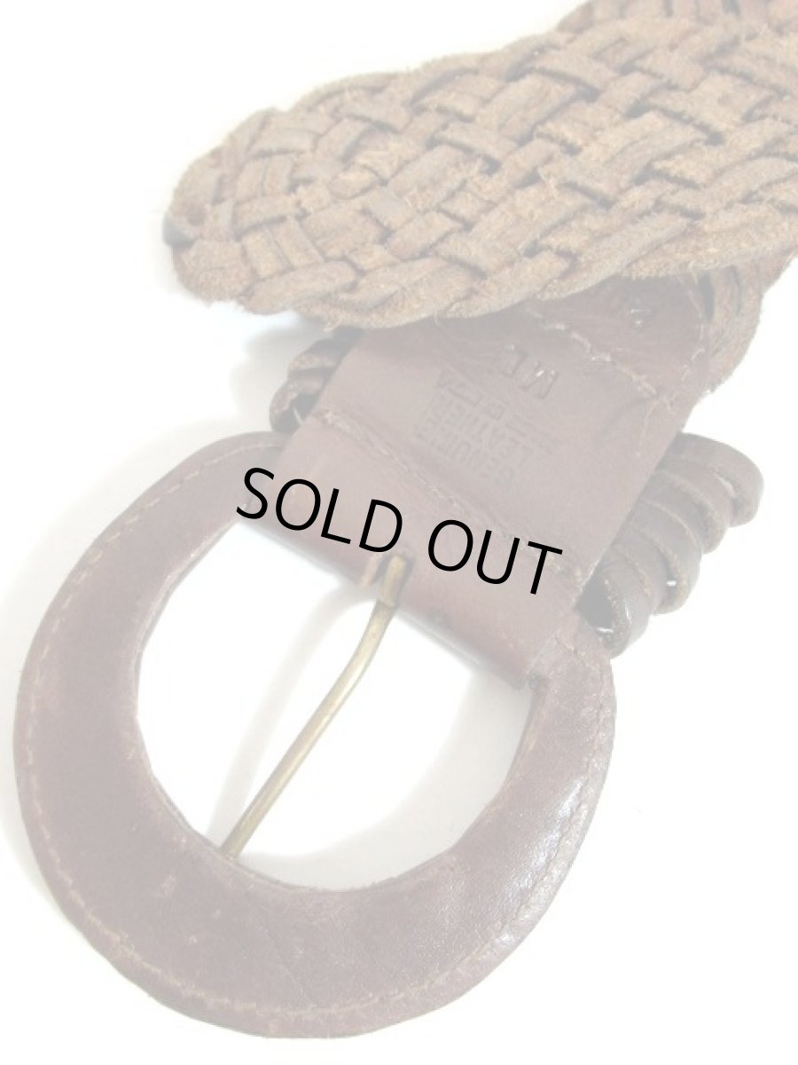 画像4: レザー編み上げ ブラウン インド製 レトロ ヴィンテージ 古着 ベルト【7422】 (4)