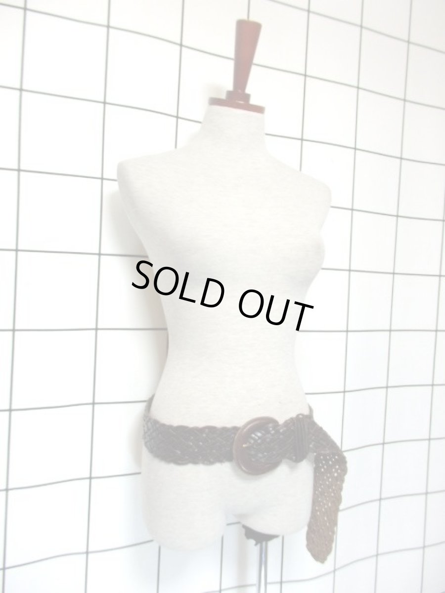 画像8: レザー編み上げ ブラウン インド製 レトロ ヴィンテージ 古着 ベルト【7422】 (8)