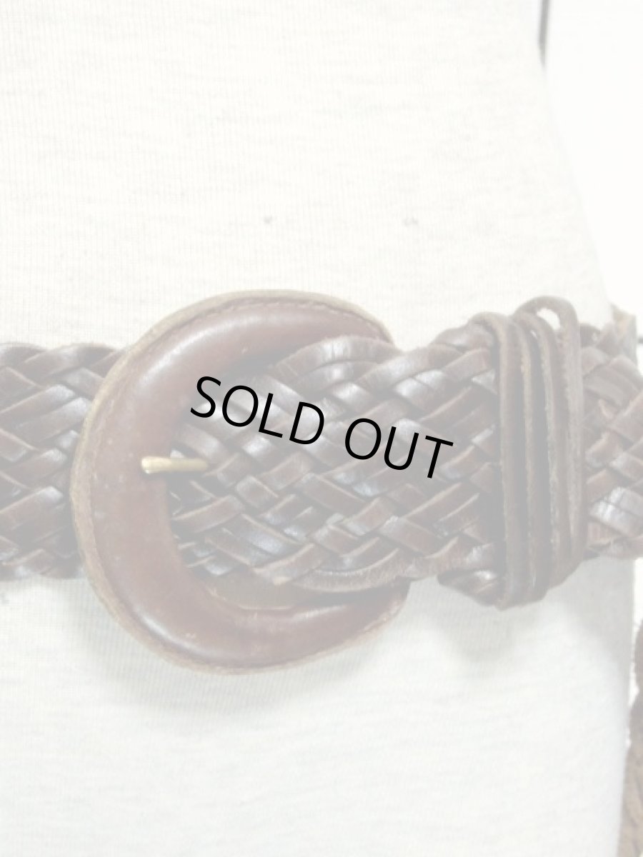 画像9: レザー編み上げ ブラウン インド製 レトロ ヴィンテージ 古着 ベルト【7422】 (9)