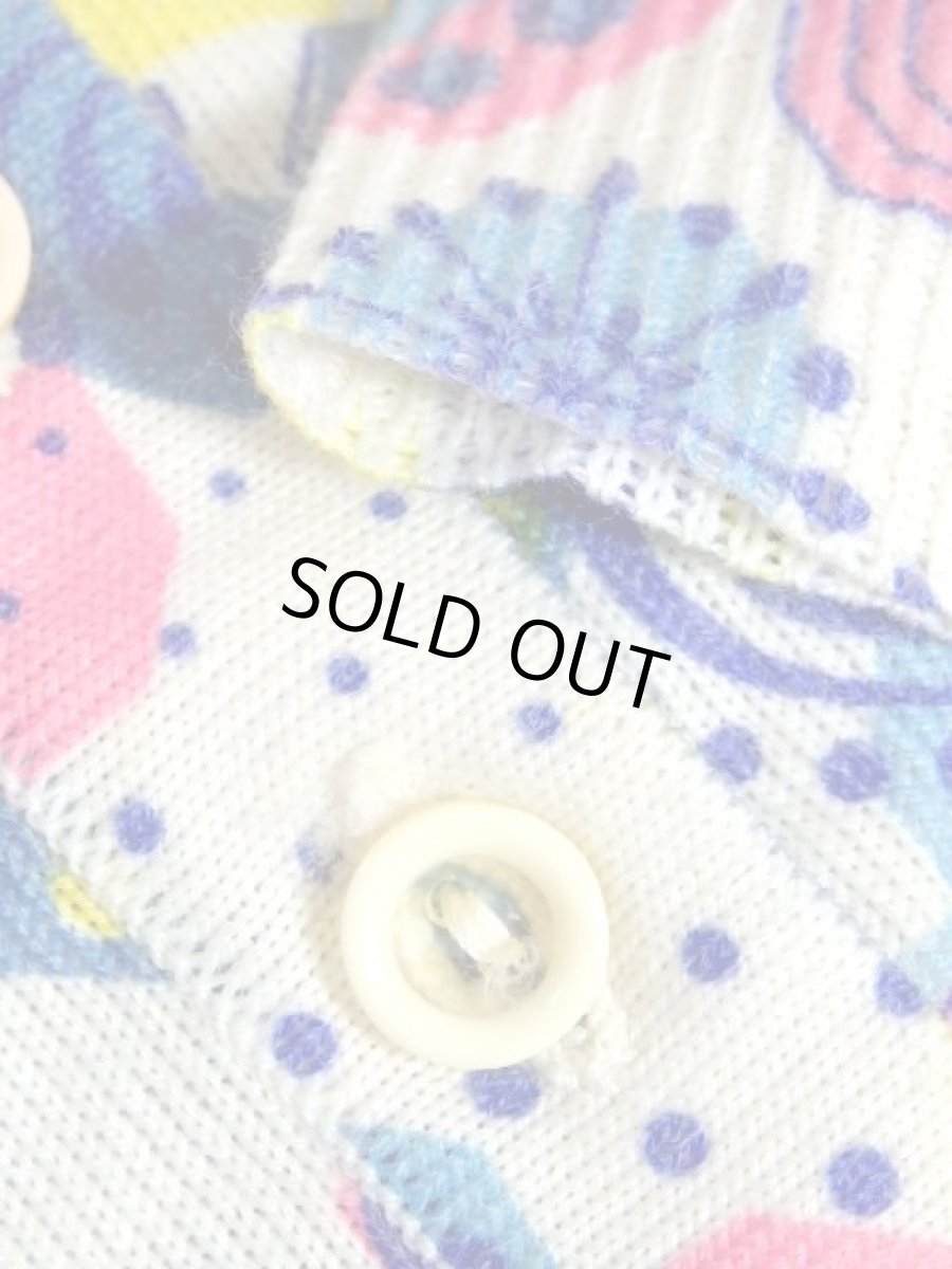 画像14: レトロポップ 幾何学調 ドット ヨーロッパ古着 半袖 シャツ ブラウス ヴィンテージトップス (14)