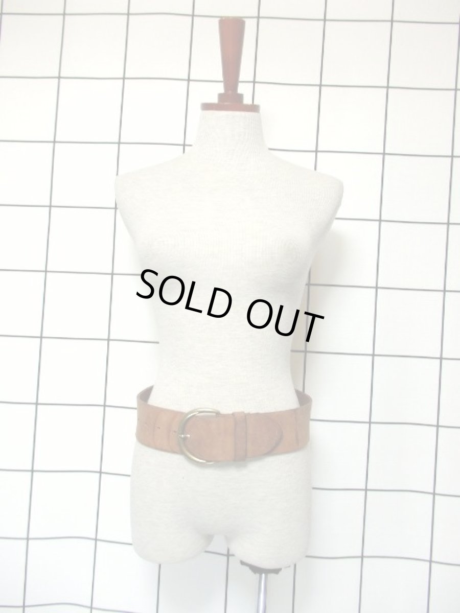 画像2: レザー ブラウン レトロ ヴィンテージ USA古着 ベルト【7458】 (2)