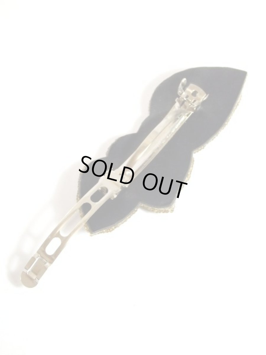 画像5: レトロアンティーク ビーズ リーフ型 ヘアアクセサリー バレッタ【7469】 (5)