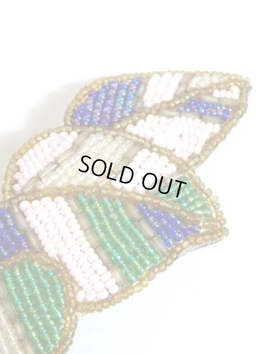 画像3: レトロアンティーク ビーズ リーフ型 ヘアアクセサリー バレッタ【7469】 (3)