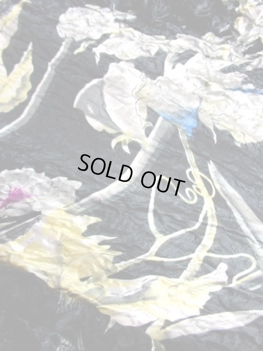 画像13: ポップコーントップス ブラック カラフル 花柄 レトロ ヴィンテージ ヨーロッパ古着 半袖 ブラウス シャツ (13)