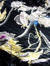 画像13: ポップコーントップス ブラック カラフル 花柄 レトロ ヴィンテージ ヨーロッパ古着 半袖 ブラウス シャツ (13)