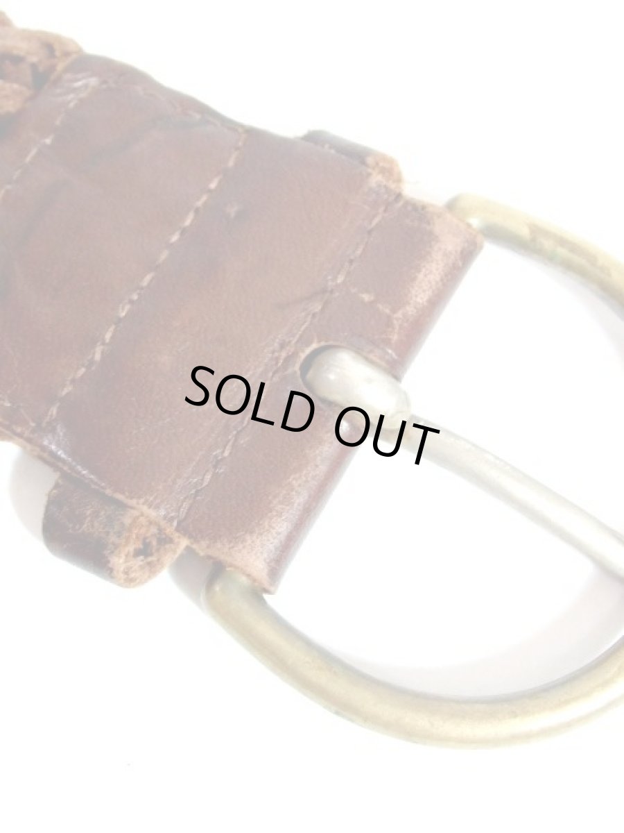 画像10: レザー編み上げ クタッとした風合い ブラウン ヨーロッパ レトロ ヴィンテージ 古着 ベルト【7479】 (10)