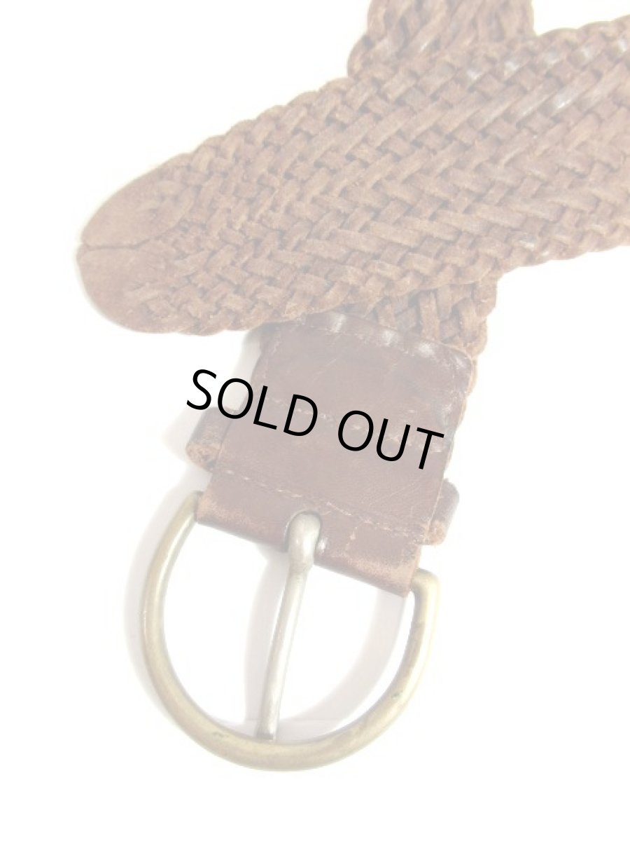 画像4: レザー編み上げ クタッとした風合い ブラウン ヨーロッパ レトロ ヴィンテージ 古着 ベルト【7479】 (4)