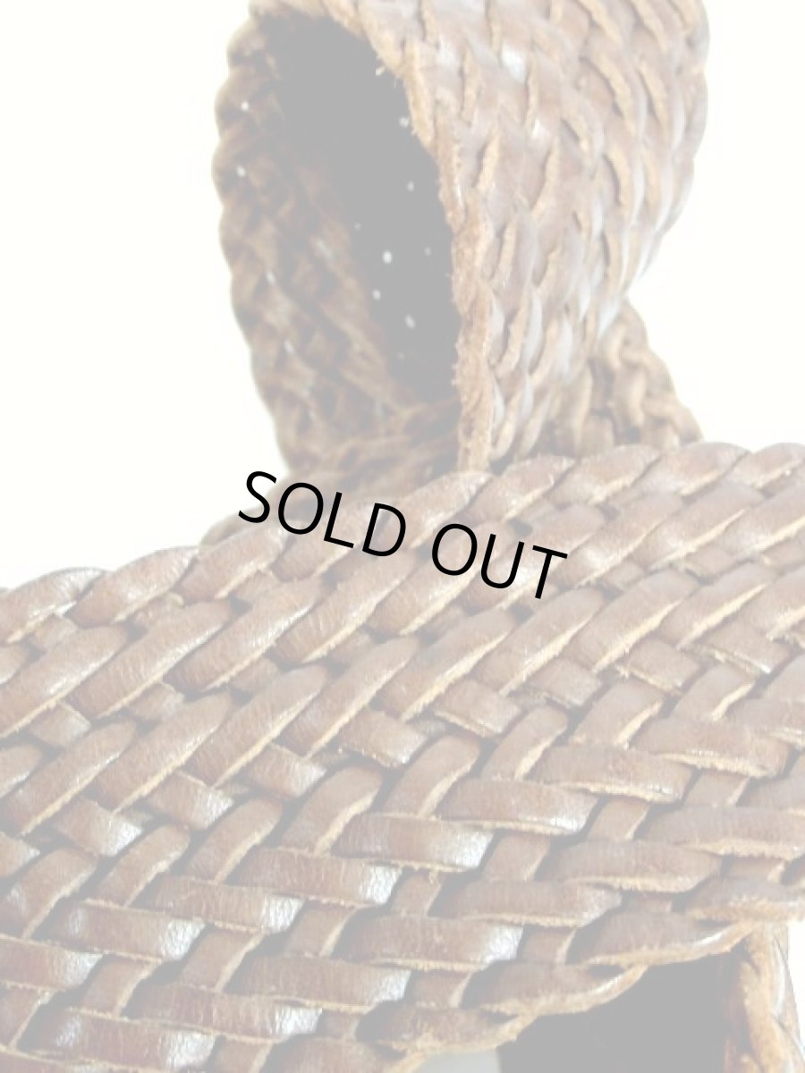 画像9: レザー編み上げ クタッとした風合い ブラウン ヨーロッパ レトロ ヴィンテージ 古着 ベルト【7479】 (9)