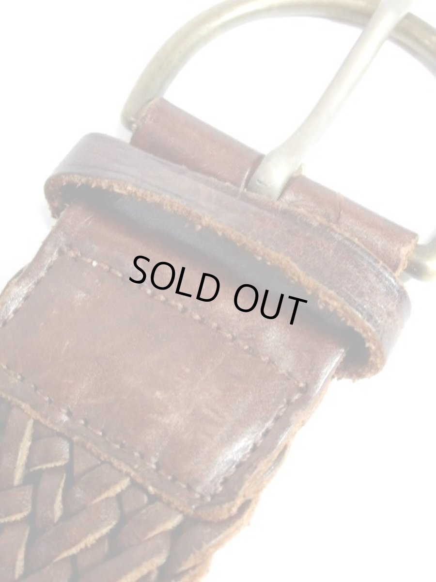 画像11: レザー編み上げ クタッとした風合い ブラウン ヨーロッパ レトロ ヴィンテージ 古着 ベルト【7479】 (11)