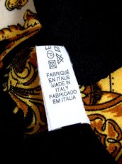画像10: レトロアンティーク ヴィンテージスカーフ ヨーロッパ ブラック オフホワイト チェック Italy【7518】 (10)