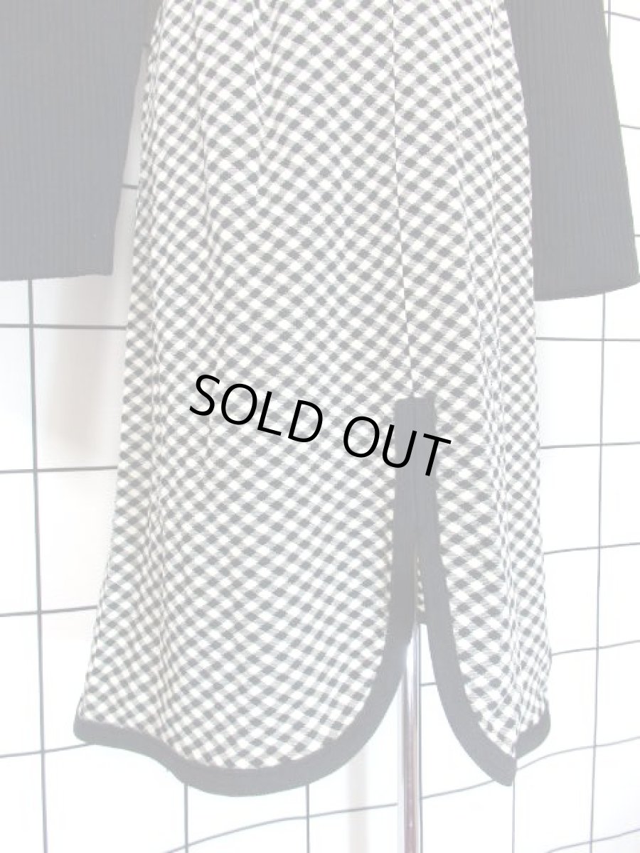 画像12: アメリカ古着 ヴィンテージ ワンピース ニット タートルネック チェック柄 レトロ (12)