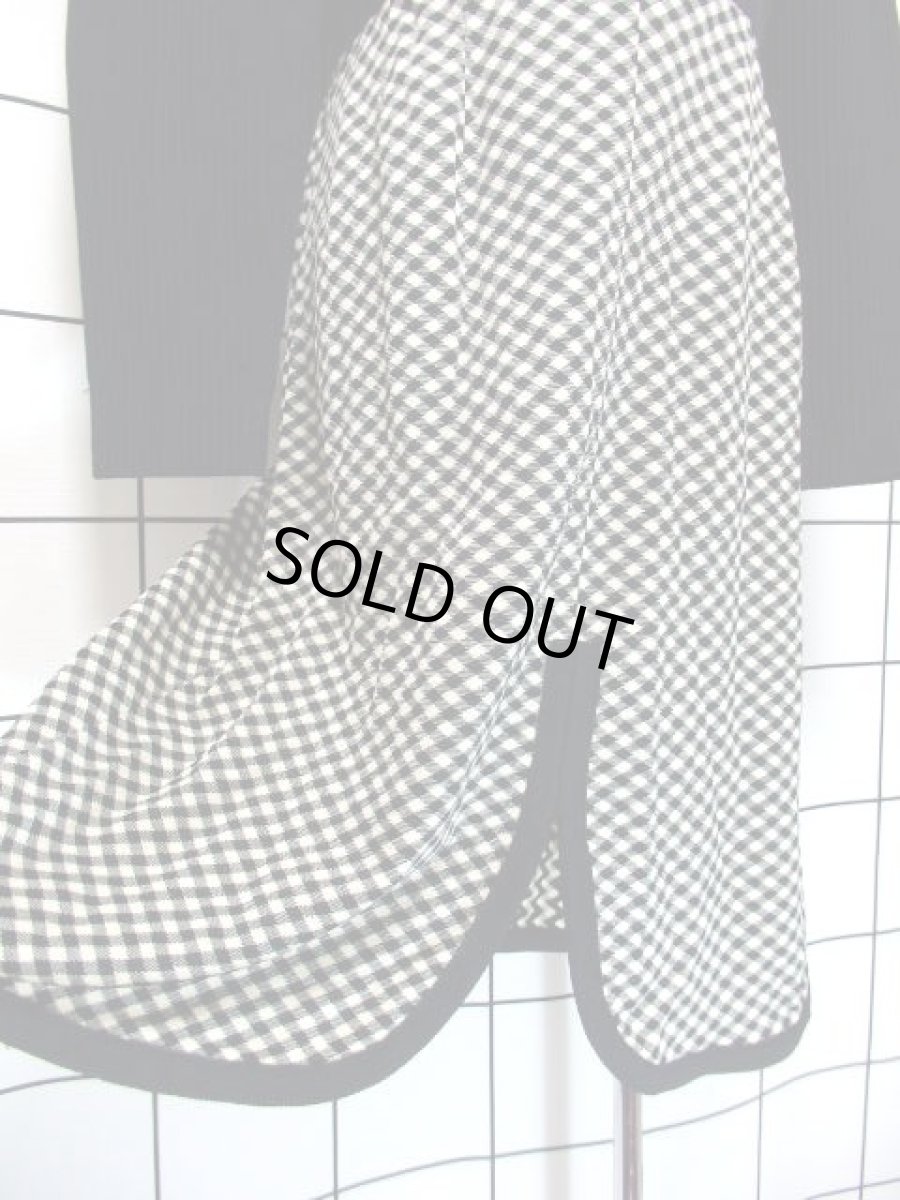 画像13: アメリカ古着 ヴィンテージ ワンピース ニット タートルネック チェック柄 レトロ (13)