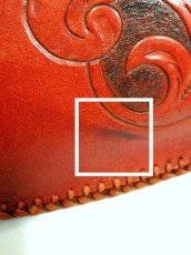 画像11: 型押し カービング ブラウン 本革レザー 彫り レディース ヴィンテージ 鞄 クラッチバッグ【7538】 (11)