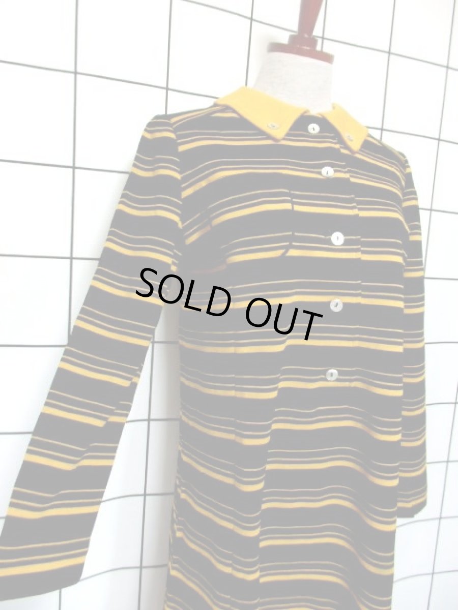 画像4: ヨーロッパ古着 ワンピース ヴィンテージ ボーダー柄 長袖 レトロ (4)