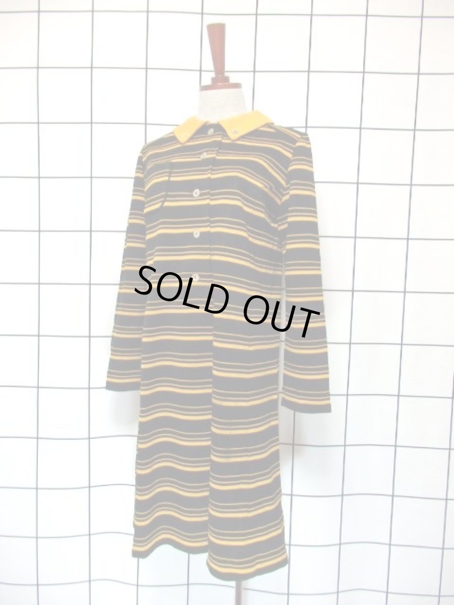画像2: ヨーロッパ古着 ワンピース ヴィンテージ ボーダー柄 長袖 レトロ (2)