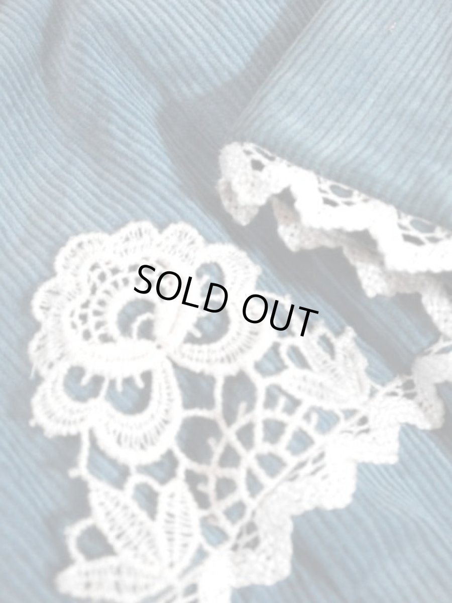 画像16: ヨーロッパ古着 ワンピース ヴィンテージ コーデュロイ レース 前開き レトロ 長袖 (16)