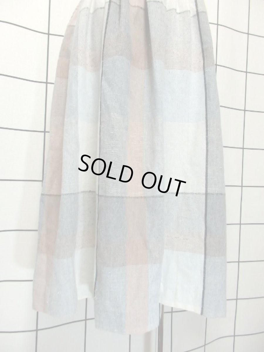 画像6: チェック柄 優しいカラーリング レトロ USA古着 ヴィンテージスカート (6)