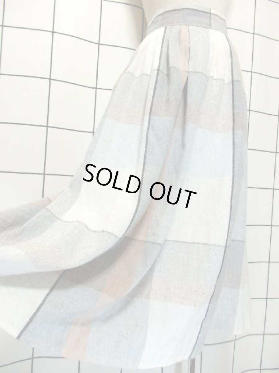 画像4: チェック柄 優しいカラーリング レトロ USA古着 ヴィンテージスカート (4)