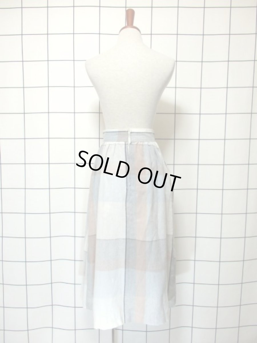 画像5: チェック柄 優しいカラーリング レトロ USA古着 ヴィンテージスカート (5)