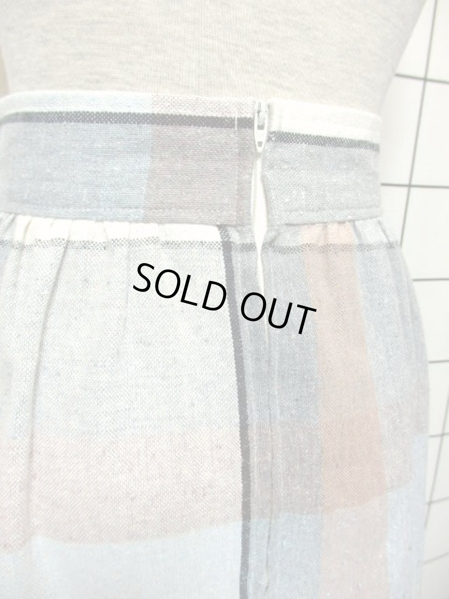 画像7: チェック柄 優しいカラーリング レトロ USA古着 ヴィンテージスカート (7)