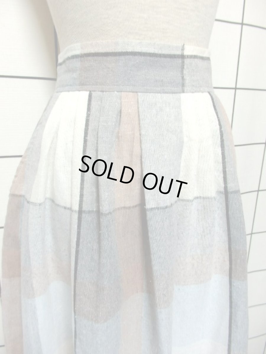 画像2: チェック柄 優しいカラーリング レトロ USA古着 ヴィンテージスカート (2)