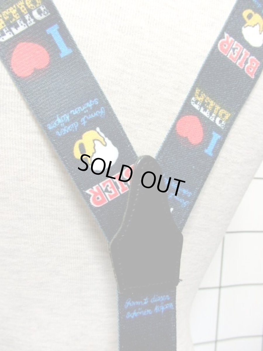 画像4: サスペンダー レトロ ヴィンテージ ヨーロッパ ハート ビール柄【7625】 (4)