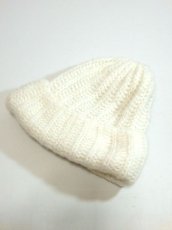 画像4: ふんわり暖か可愛い ホワイト ヨーロッパ古着 ニット帽【7635】 (4)