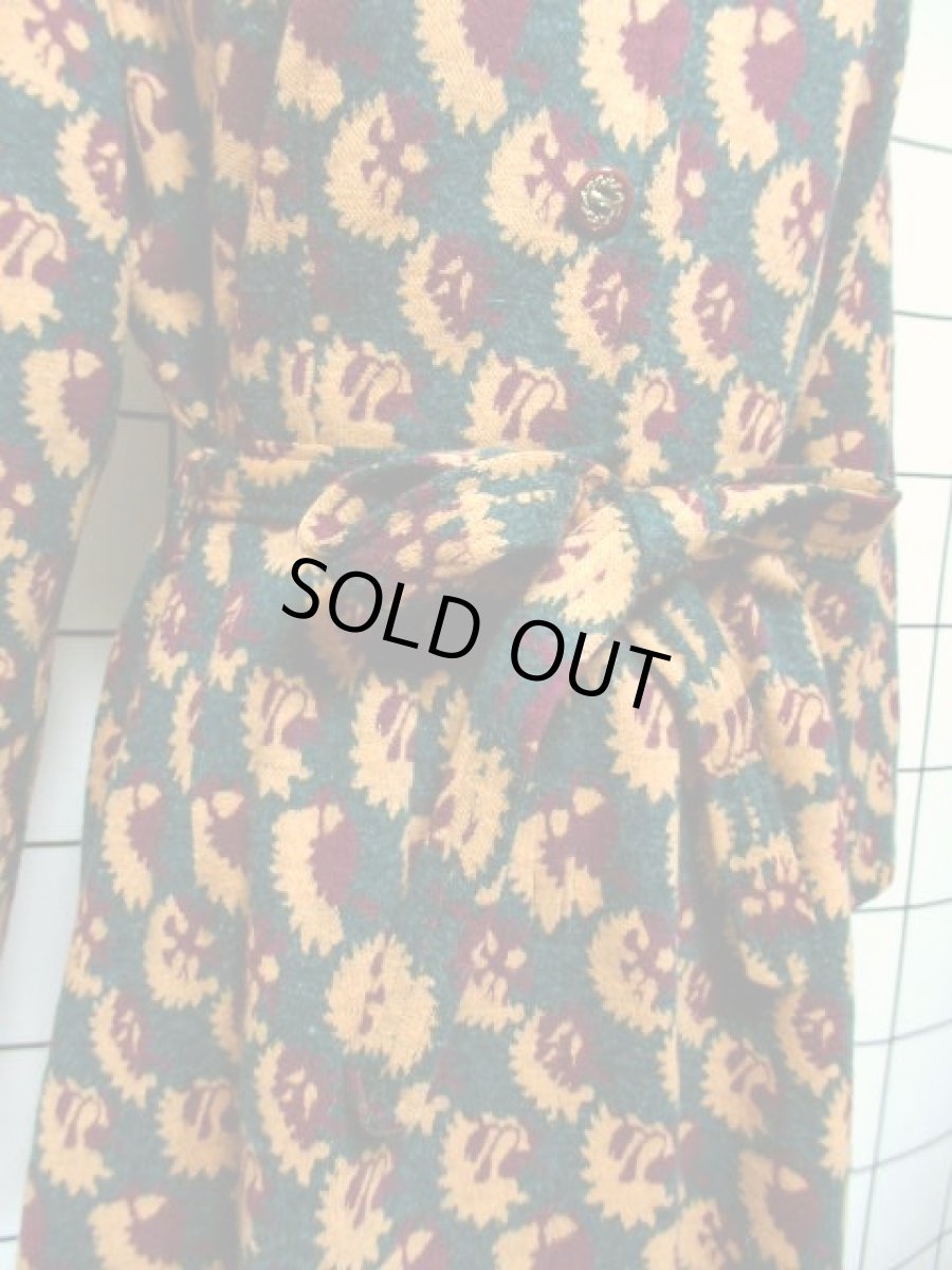 画像10: ベルト紐セット 70年代 レディース 長袖 昭和レトロ 国産古着 レトロワンピース【7671】 (10)