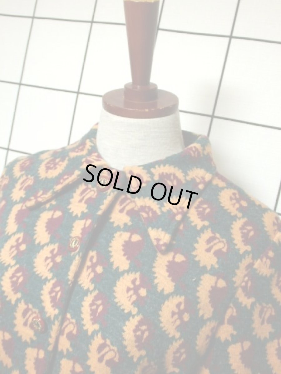 画像8: ベルト紐セット 70年代 レディース 長袖 昭和レトロ 国産古着 レトロワンピース【7671】 (8)