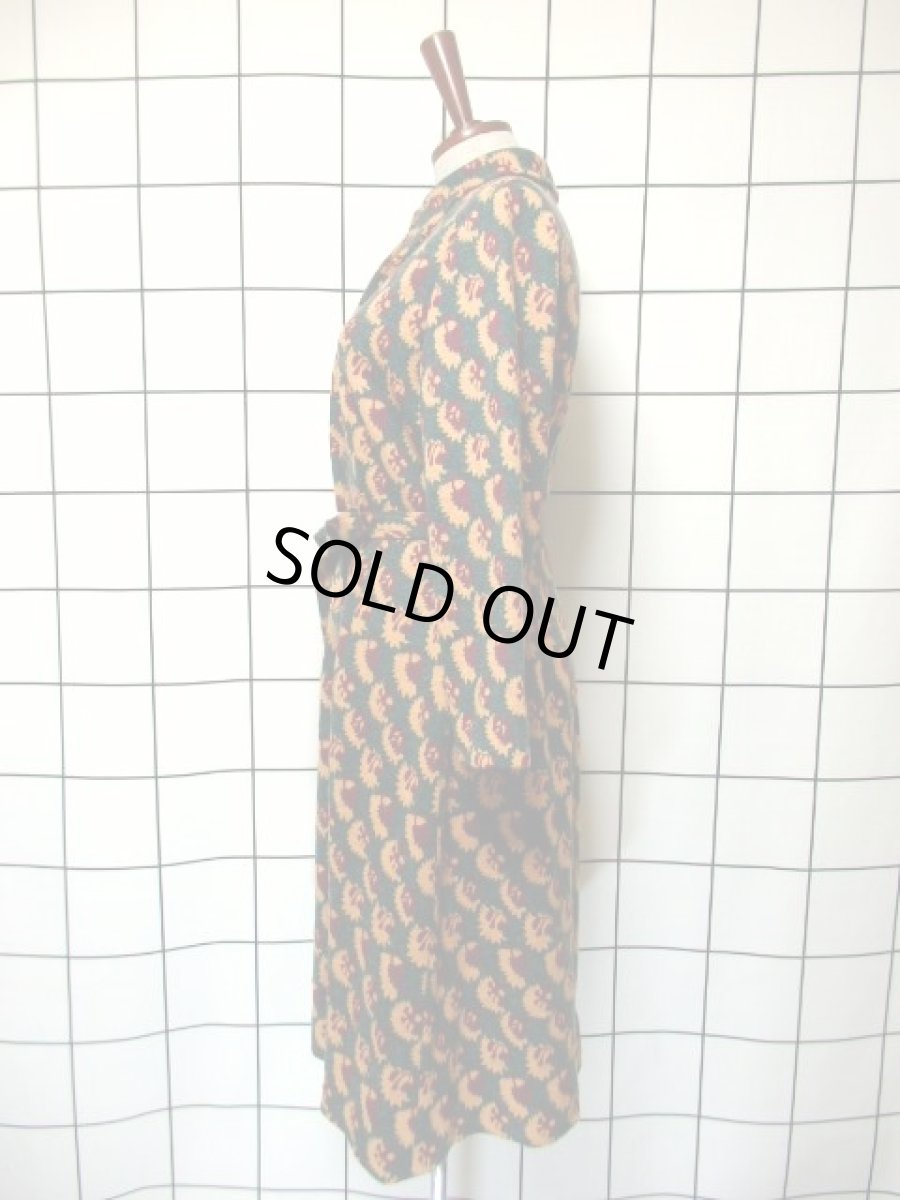 画像6: ベルト紐セット 70年代 レディース 長袖 昭和レトロ 国産古着 レトロワンピース【7671】 (6)