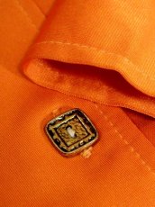 画像11: レトロブラウス 70's オレンジ 古着 長袖 シャツ (11)