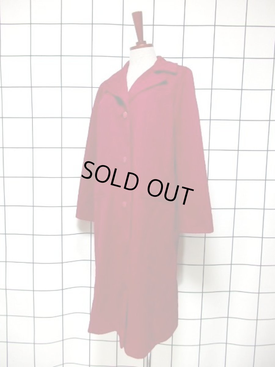 画像8: 裏地がお洒落 ボルドー シルエットが綺麗 レトロ ヨーロッパ古着 ヴィンテージコート (8)