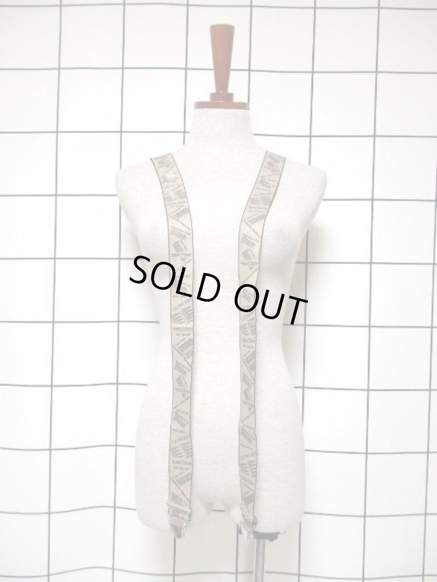 画像2: サスペンダー レトロ ヴィンテージ ヨーロッパ ドイツ製 英字柄【7693】 (2)