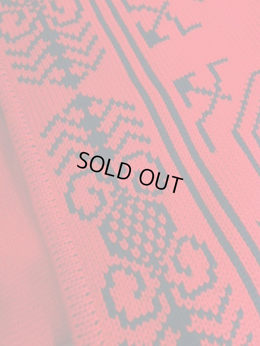 画像13: 羽織り フォークロア柄 レッド ブラック 長袖 レトロ ヨーロッパ古着 ヴィンテージアウター (13)